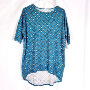 NEW LuLaRoe "Irma" Tunic Top T Tee Shirt Dress Women's Sz Small Turquoise Blue 2